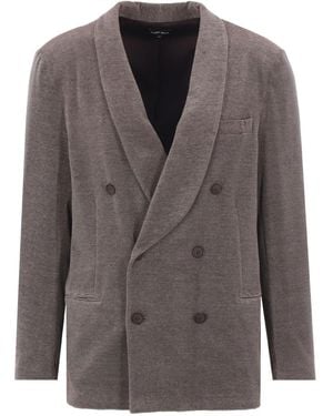 Giorgio Armani Double-Breasted Blazer - Gray