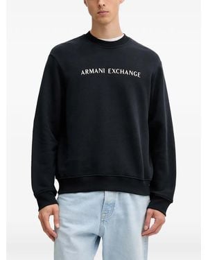 ARMANI EXCHANGE Long-Sleeve Logo-Detail Sweatshirt - Black
