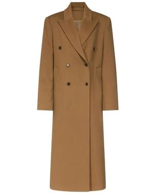 Loulou de Saison Double-Breasted Peak-Lapel Coat - Natural