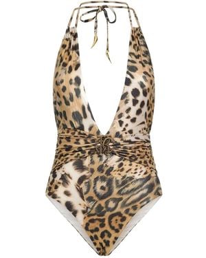 Roberto Cavalli Badeanzug Mit Leoparden-Print - Mettallic