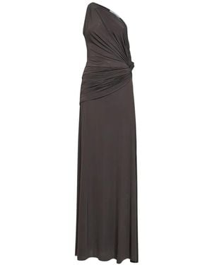 Alex Perry Asymmetric Draped One-Shoulder Maxi Dress - White
