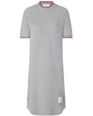 Thom Browne Mini-T-Shirtkleid Aus Piqué-Dolman - Grau