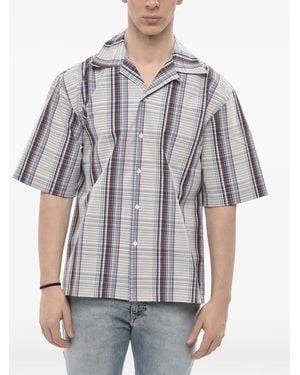 Marni Checked Short-Sleeve Shirt - Gray
