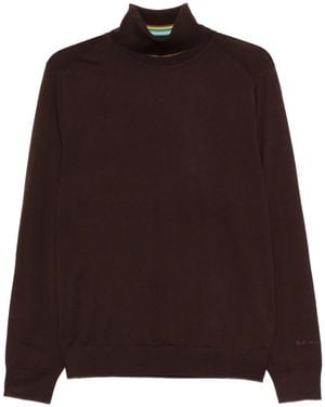 Paul Smith High-Neck Wool Sweater - Brown