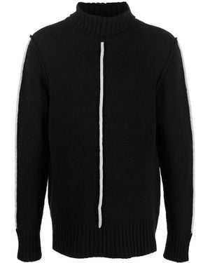 Egonlab Stripe-Detail Funnel-Neck Jumper - Black