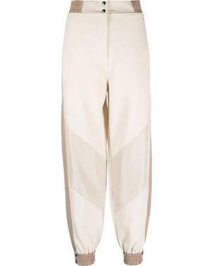 Eleventy Panelled Jersey-Knit Trousers - White