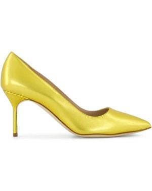 Manolo Blahnik 70Mm Bb Leather Pumps - Giallo