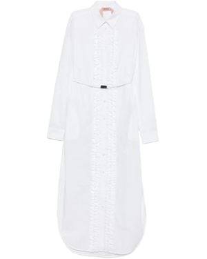 N°21 Ruffled Belted Midi Dress - White