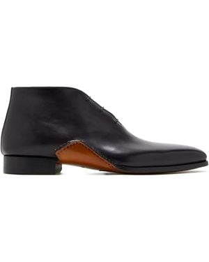 Magnanni Leather Lace-Up Derby Shoes - Black