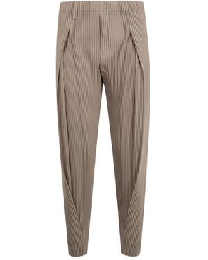 Issey Miyake Elasticated Tailored Pants - Gray