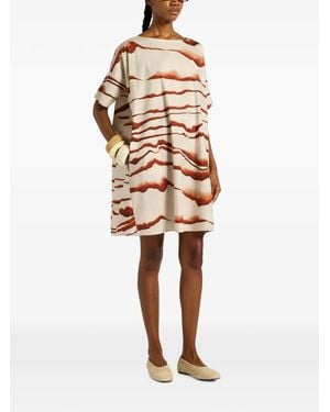 Liviana Conti Giovanna Abstract-Print Short-Sleeve Dress - White