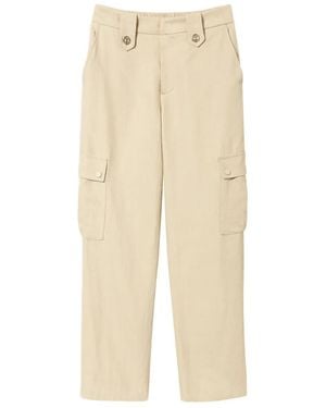 Twinset Pantalon En Sergé À Poches Cargo - Natural