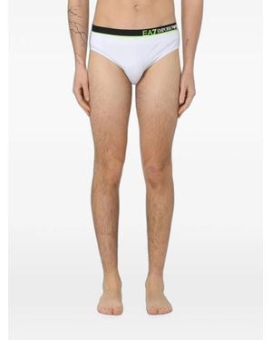 EA7 Logo-Waistband Swimming Briefs - Blue
