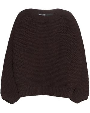 Bimba Y Lola Pull En Chocolat Noir À Col Bateau Avec Volume - Black
