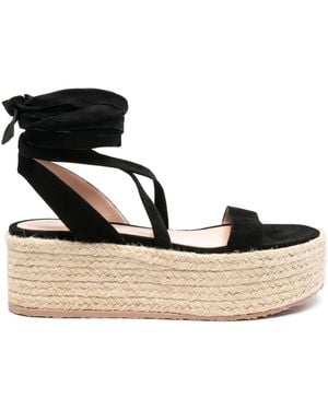 Gianvito Rossi☆スエード レザーパネル エスパドリーユ♪送料込 GIANVITO ROSSI スエード エスパドリーユ レザーパネル | THE
