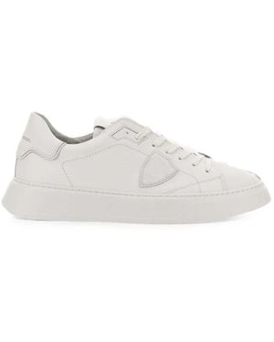 Philippe Model Temple Low Leather Sneakers - White