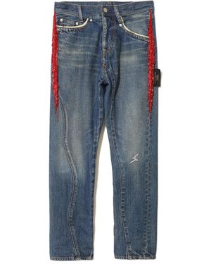 Undercover Beaded-Detailing Trousers - Blue