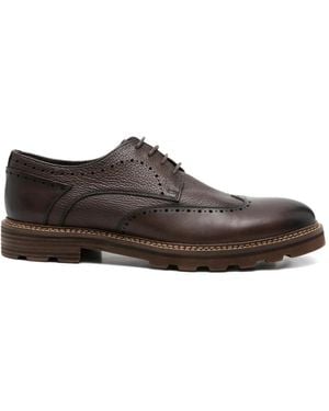 SERGIO MORETTI FIRENZE Brogue-Detail Lace-Up Fastening Brogues Shoes - Brown