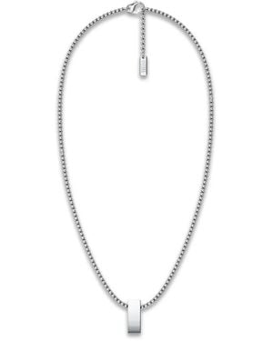 DIESEL Collar Con Colgante Del Logo D Esmaltado - Blanco