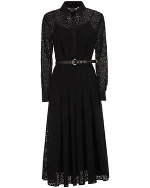 Max Mara Alençon Lace Shirt Dress - Black