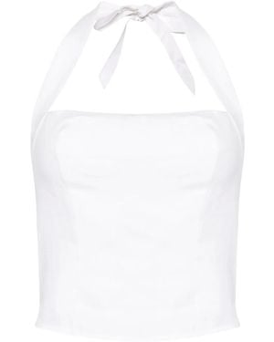 Reformation Malika Linen Top - White