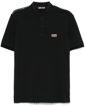 Just Cavalli Logo-Embroidered Polo Shirt - Black