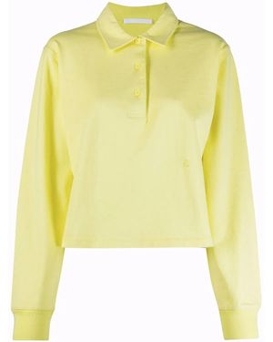 Helmut Lang Sudadera con cuello de polo - Amarillo