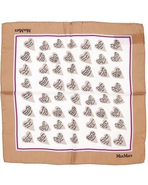 Max Mara Numana Silk Printed Scarf - White