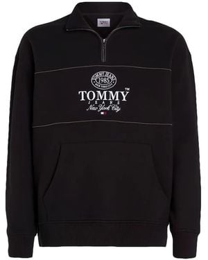 Tommy Hilfiger ハーフジップ スウェットシャツ - ブラック