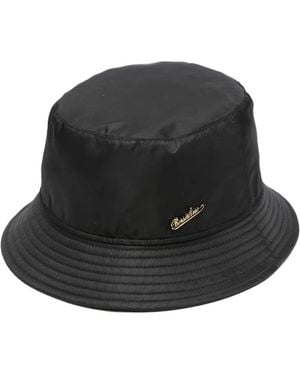 Borsalino Logo-Plaque Bucket Hat - Black