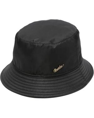 Borsalino Logo-Plaque Bucket Hat - Black
