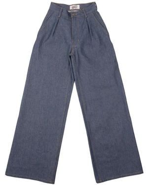 Naked & Famous Jeans Met Wijde Pijpen - Blauw