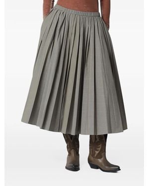 6397 Karierter Faltenrock - Grau