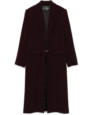 Mugler Notched-Lapel Wool Coat - Red