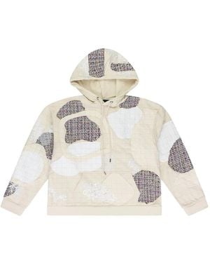 Who Decides War Tweed Patchwork Hoodie - White