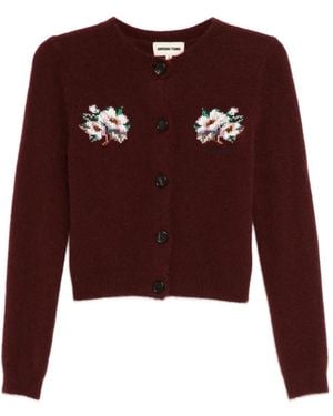 ShuShu/Tong Bead-Embellished Cardigan - Red