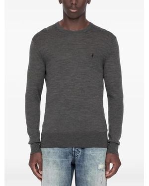 AllSaints Jersey Mode De Lana Merina Con Ramskull - Gris