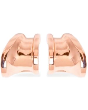 Max Mara Pendientes De Clip Esmaltados Asimétricos - Rosa