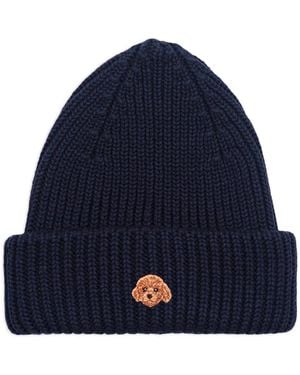 PELO FOUNDATION Gorro con aplique de perro - Azul