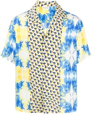 P.A.R.O.S.H. Camisa con estampado mixto y manga corta - Azul