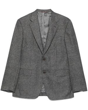Canali Checked Two-Button Blazer - Gray