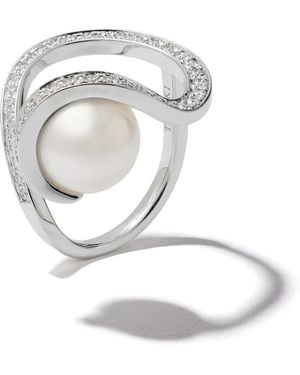 Tasaki Anillo Atelier Aurora En Oro Blanco De 18Kt Con Diamantes Y Perlas Del Mar Del Sur