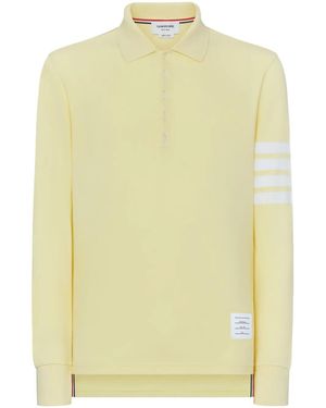 Thom Browne 4-Bar Long-Sleeve Polo Shirt - Yellow