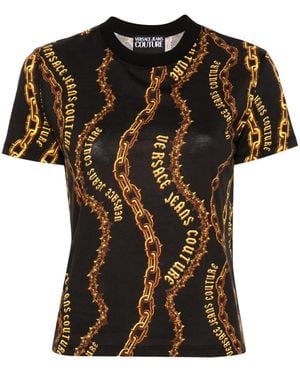 Versace Jeans Couture Chain Couture Cotton T-Shirt - Black