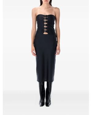 Coperni Buckle-Detail Midi Dress - Blue