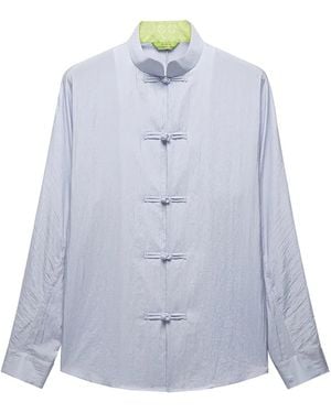 Shanghai Tang Sobrecamisa Fortune Tang Con Cierre De Rana - Azul