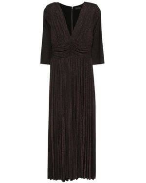 Liu Jo Long Pleated Lurex Dress - Black