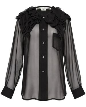 Comme des Garçons Ruffled Sheer Shirt - Black