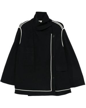 SOH Contrasting-Trim Jacket - Black