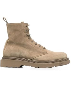 Buttero Lace-Up Suede Boots - Natural
